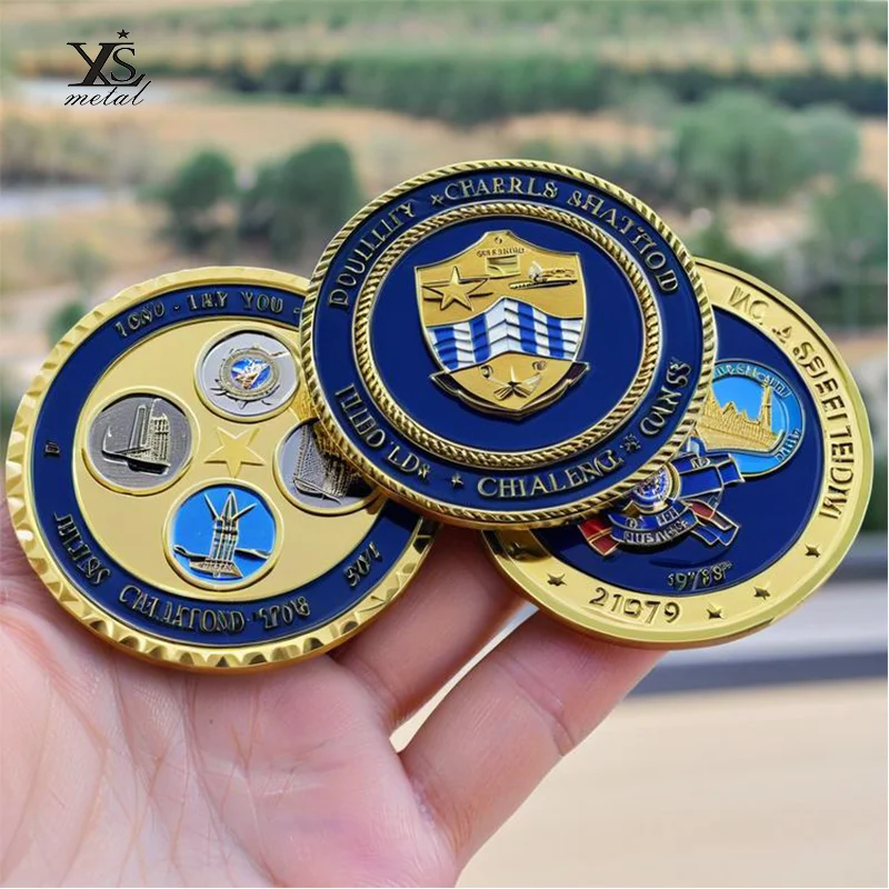 Manufacturer Custom Metal Crafts Badge Engraving Zinc Alloy Metal Coins Stamping Dies Coins