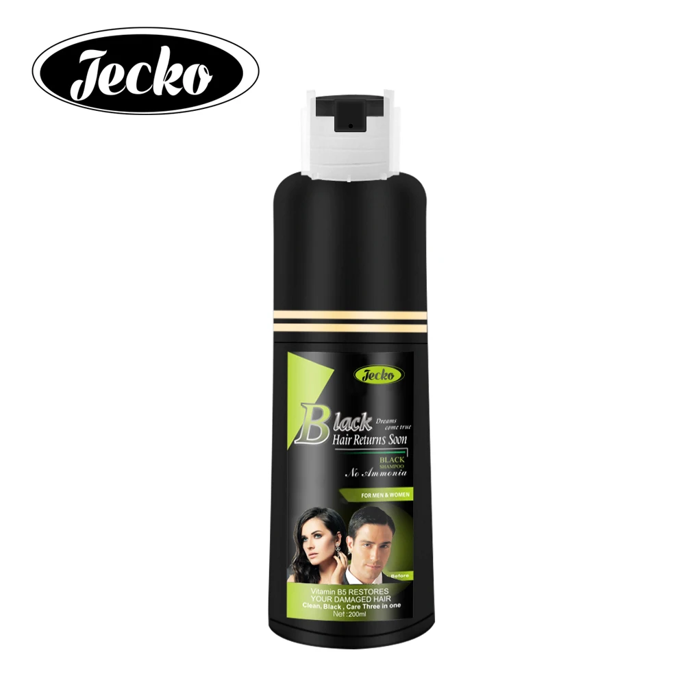 2-IN-1 Formula Natural Hair Dye Dark Brown Black Hair Color Shampoo For Grey