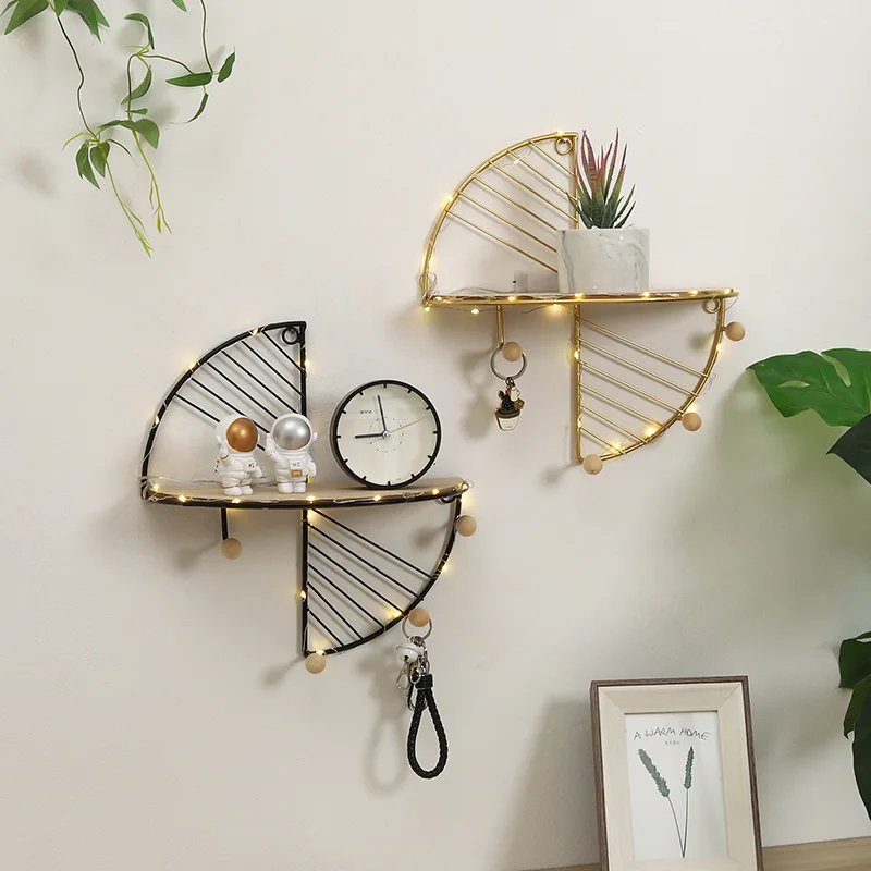 Affordable luxury style wall metallic storage rack decorating objects decorative objects hanging