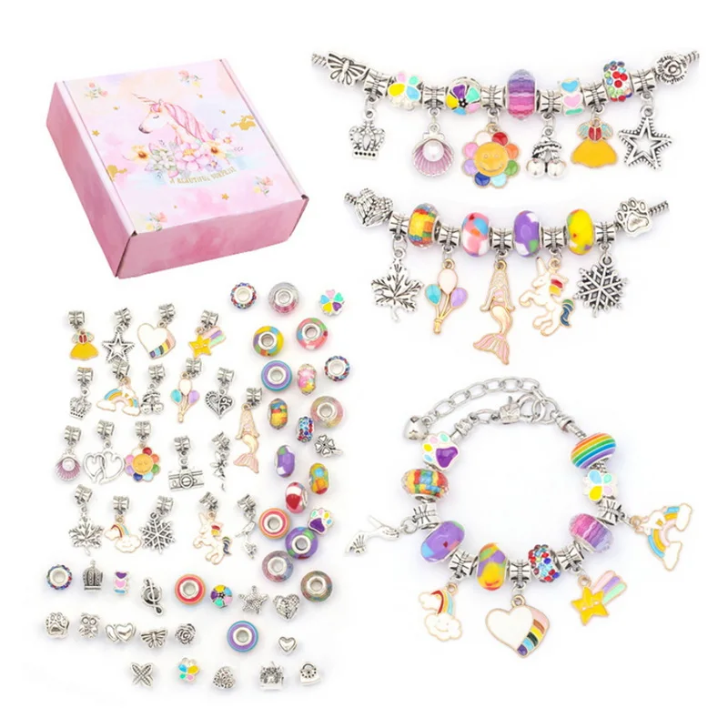 Diy Kids Designer Stainless Steel Wire Charm Crystal Bracelet Jewelry Making Kits