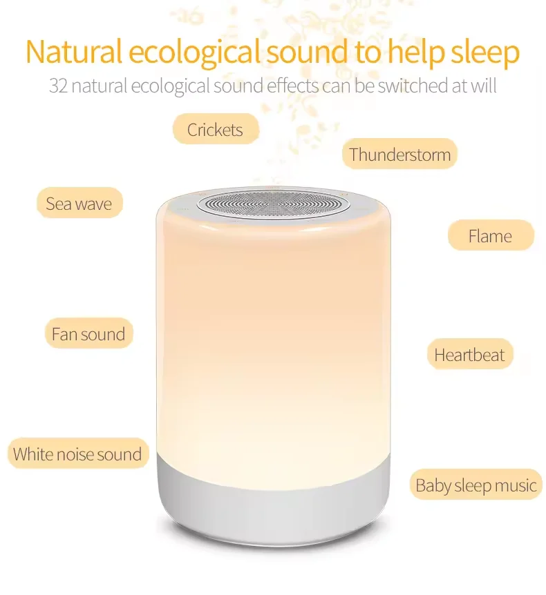 Portable White Noise Sound Machine Rechargeable Baby Sleep Machine Mini Sleeping Aid Speaker Portable Sleep Sound Baby