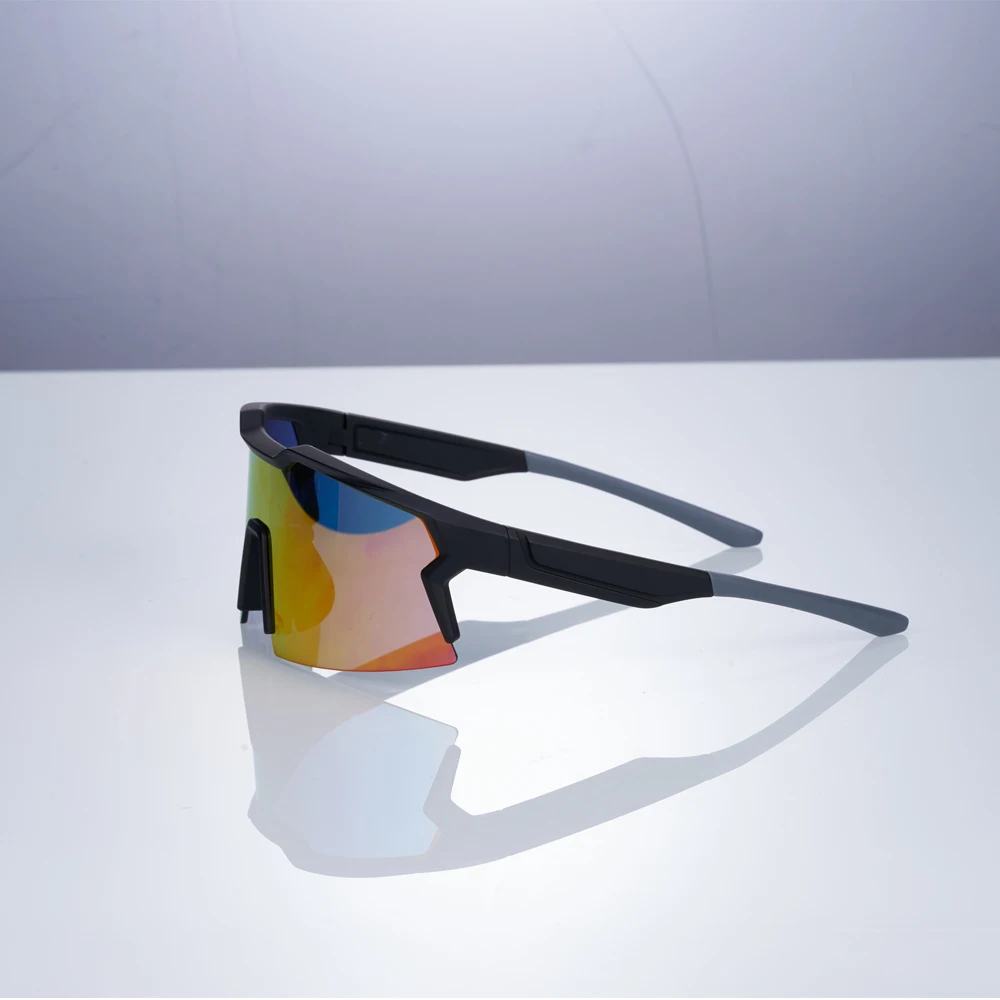 Custom Outdoor Fashion Sports Glasses Anti Distortion Anti Scratch TPU Frame Cycling Glasses