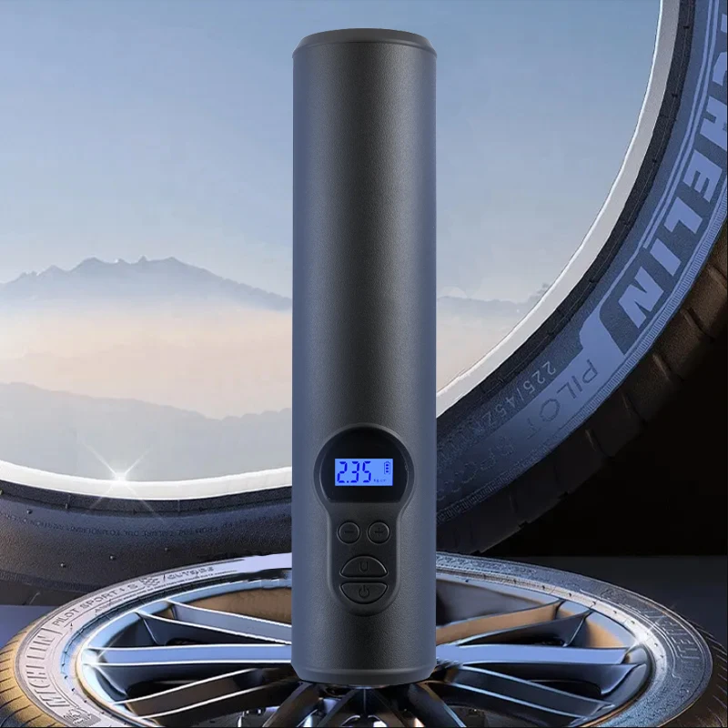 2024 latest portable car air pump multi-function tire pressure detector basketball motorcycle car bicycle inflation