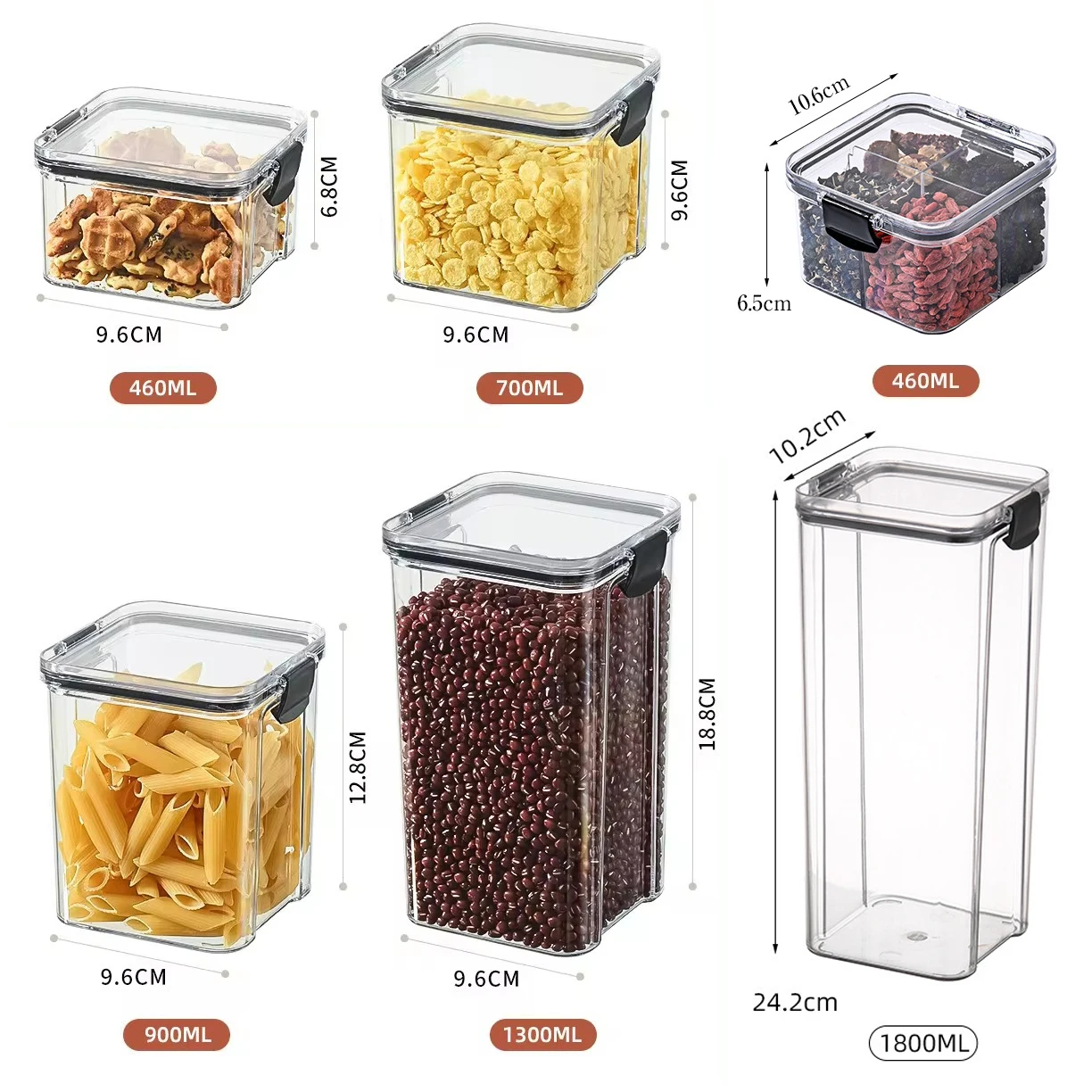 Kitchen storage jar Nuts and dried fruit storage moisture-proof sealed jar Household food storage box