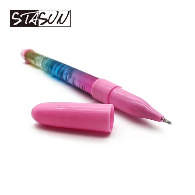 STASUN hot selling Promotional Cute Novelty Plastic Custom Liquid Filled Glitter Floating ball Pen