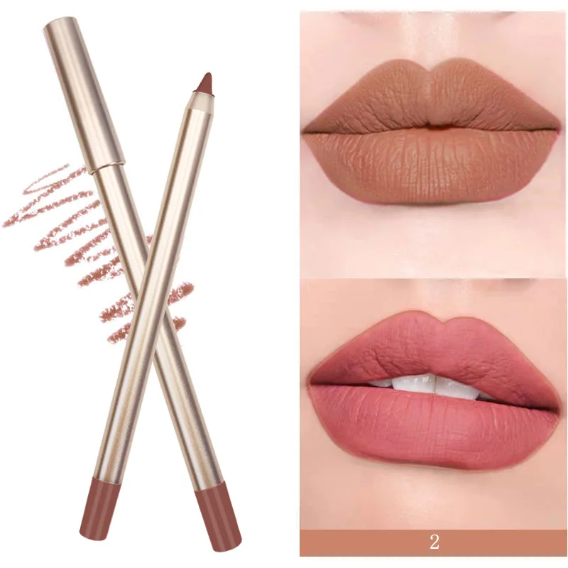 Wholesale Beauty Makeup Long Lasting Waterproof Vegan Creamy High Pigment Lip Liner Brown Private Label Lip Liner Pencil