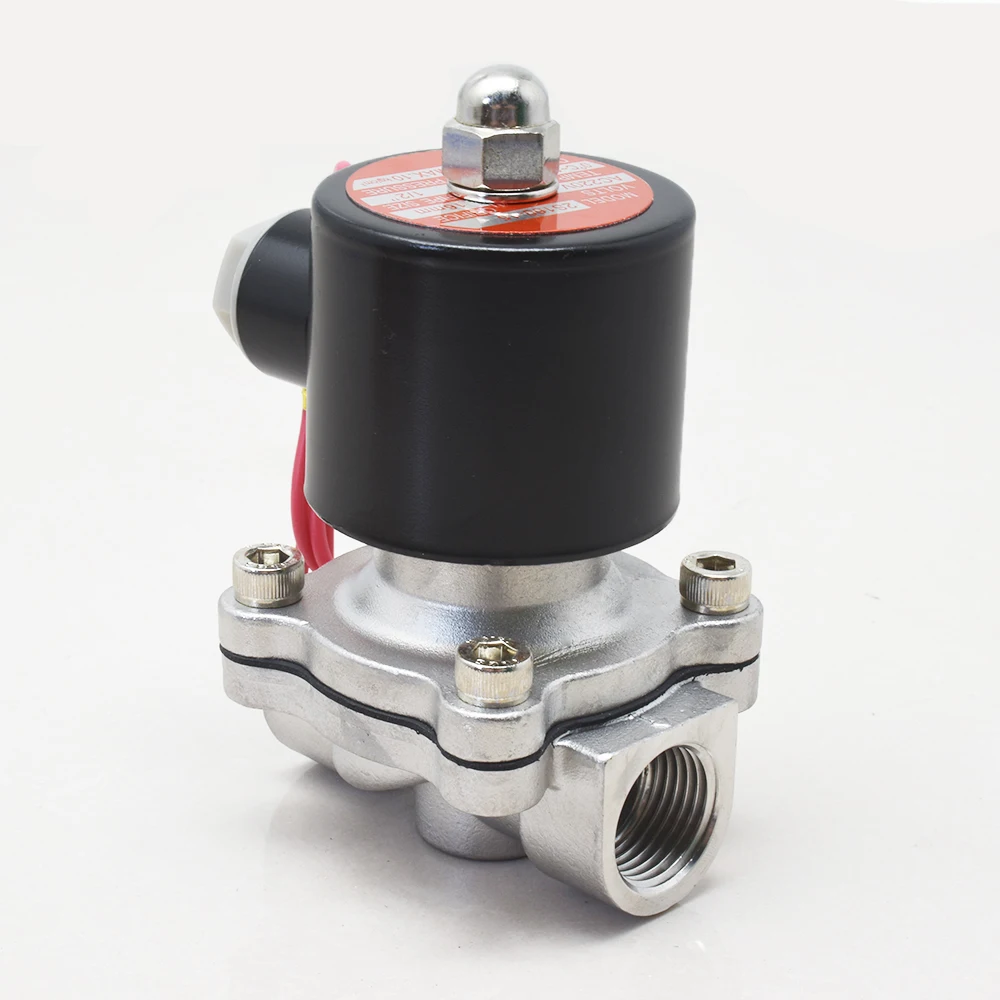 SS304 2S160-15 G 1/2 Normally Closed Stainless Steel 2 Way Miniature Solenoid Valve DC 24V 12V AC 110V 220V