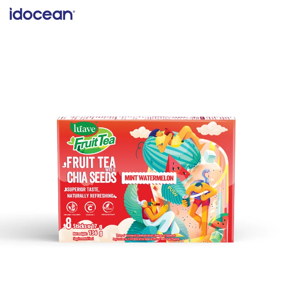 Watermelon Tea Blend Lowest Price Hydrating Cleansing FSSC 22000 Certificate Compact Paper Box Vietnam Factory