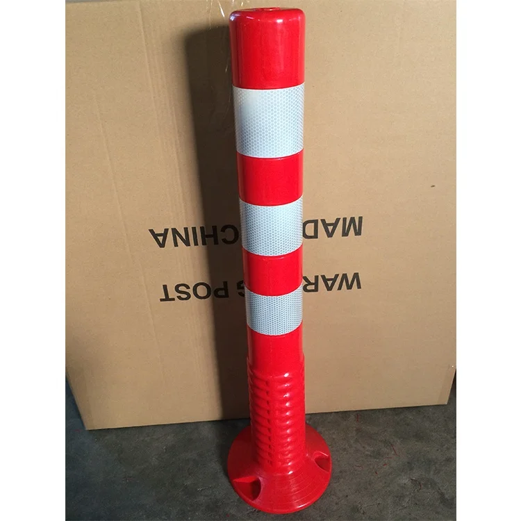 Traffic Flexible pvc Spring Post Delineator Pole reflective warning bollard