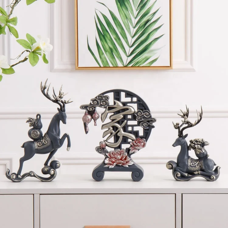 2024 Resin Table Deer Desk Painting Home Decor Art Sculpture