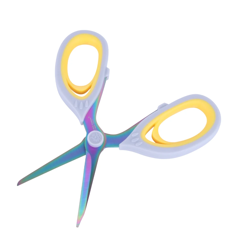 Customized Logo 5.5 Inch Comfort Grips Titanium Coated Office Household Use Multi-Function Scissors
