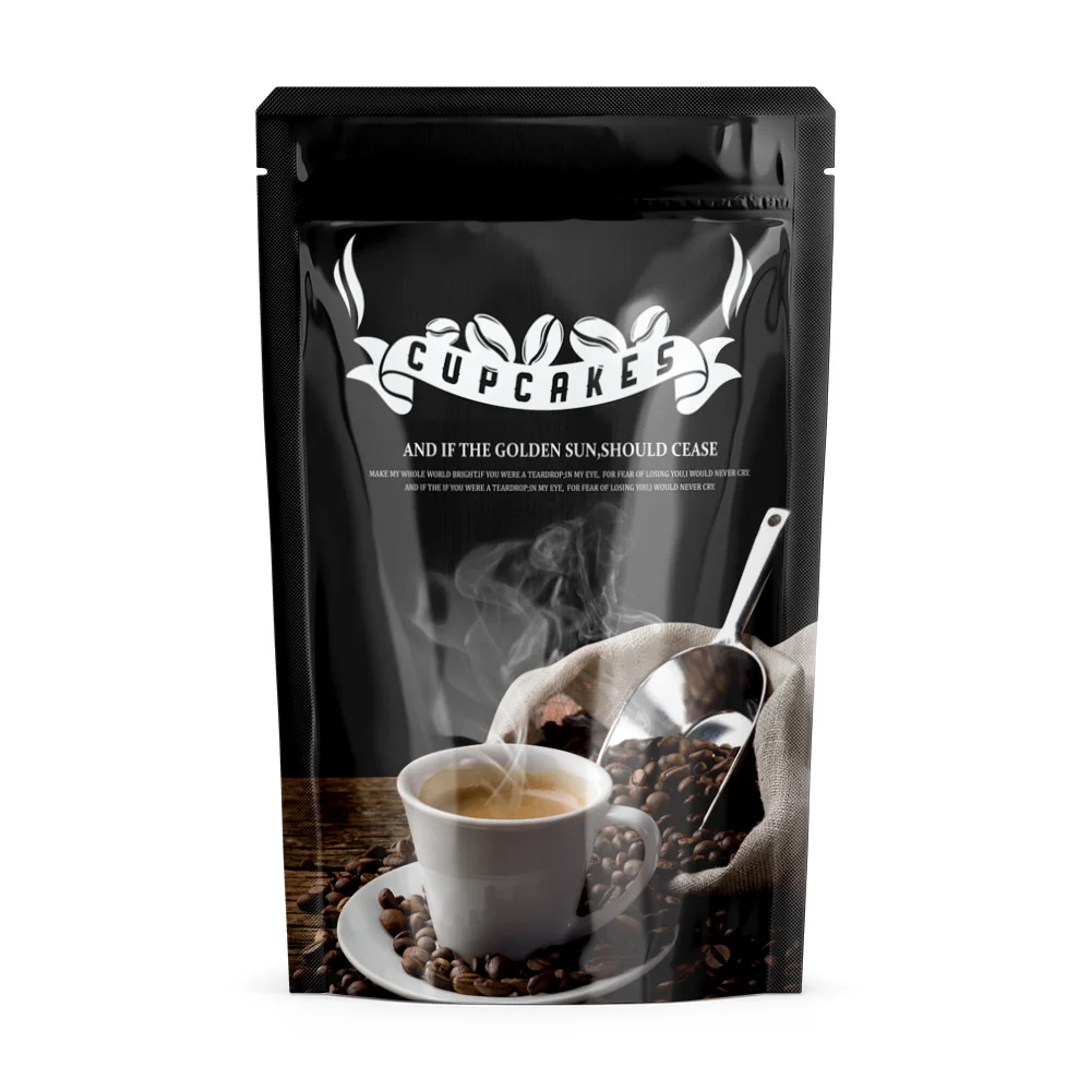 Personalized Resealable Stand Up Coffee Packaging 100g 150g 250g 500g 1kg Biodegradable Custom Coffee Bags with zipper