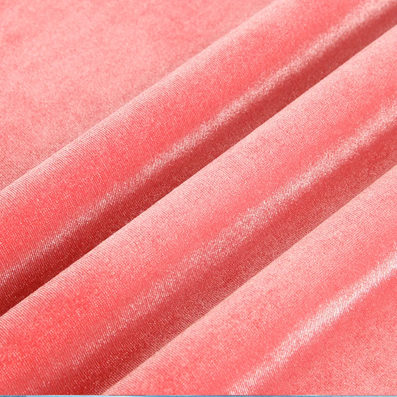 Manufacture Super Soft 93 Polyester 7 Spandex Warp Knit Custom Solid 200Gsm Korean Velvet Fabric For Dress Pajamas