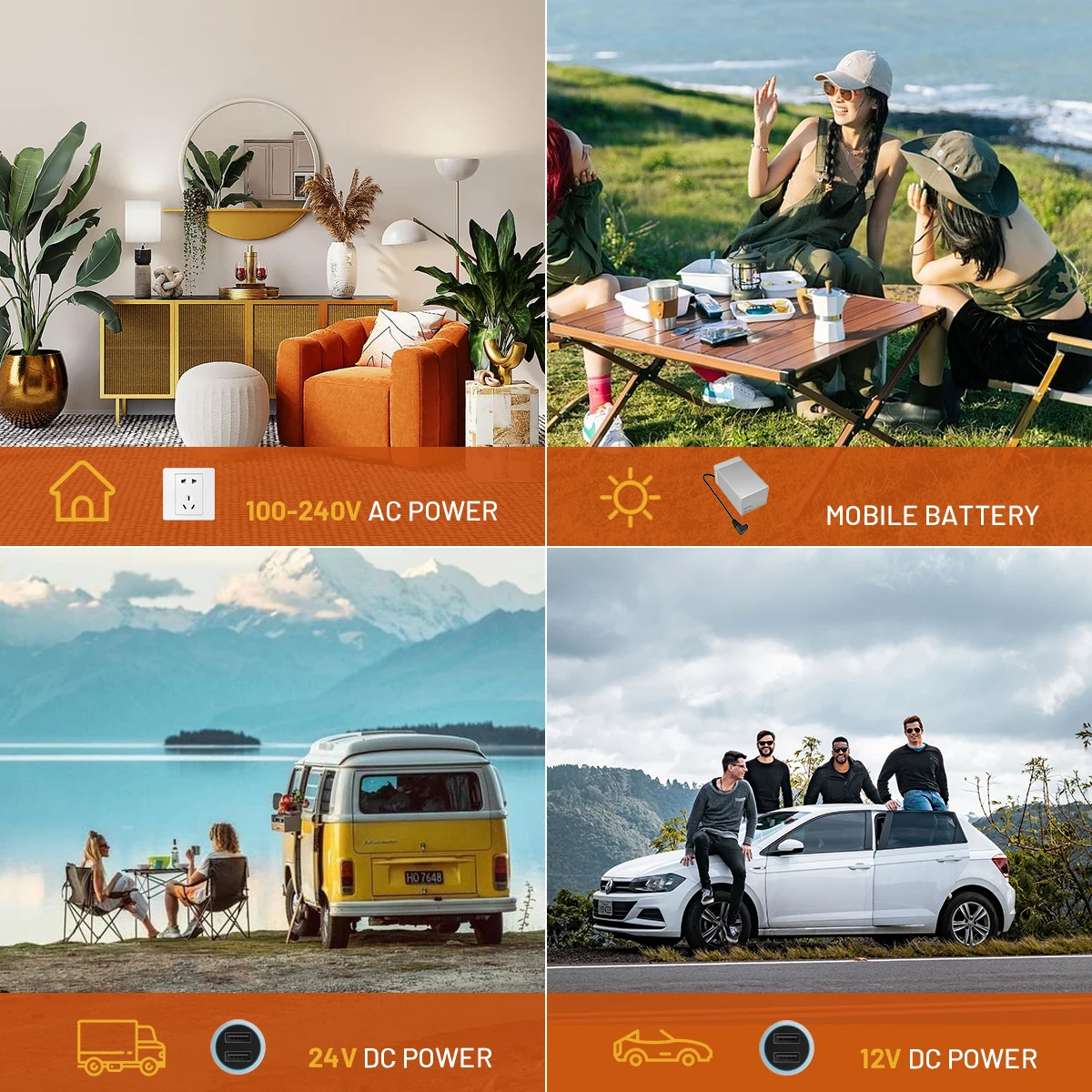 NCF55 52L mini Portable camping electronic control Car Fridge Compressor Cooling AC to DC refrigerator for camping travel