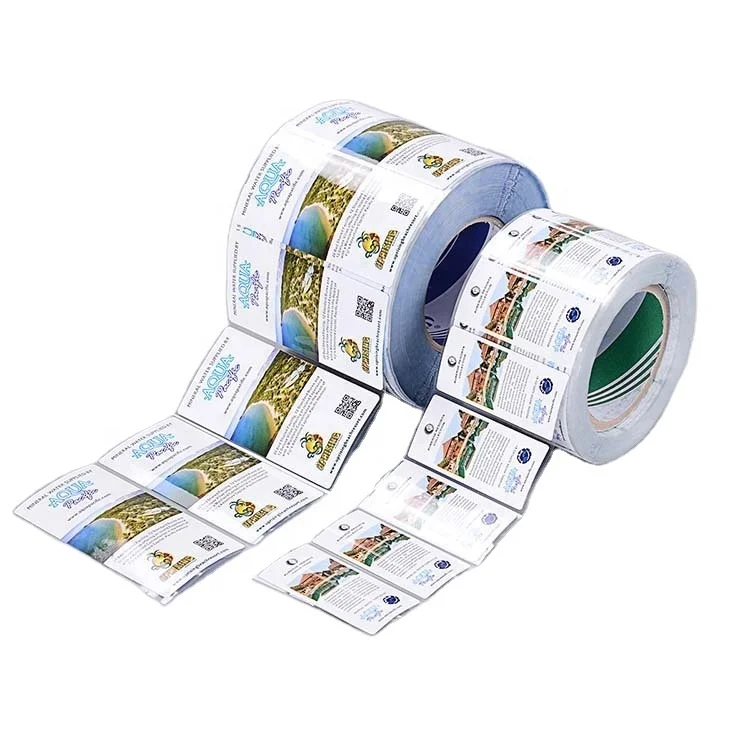 Custom Vinyl glossy coated with gold foil adhesive label set for Cosmetics