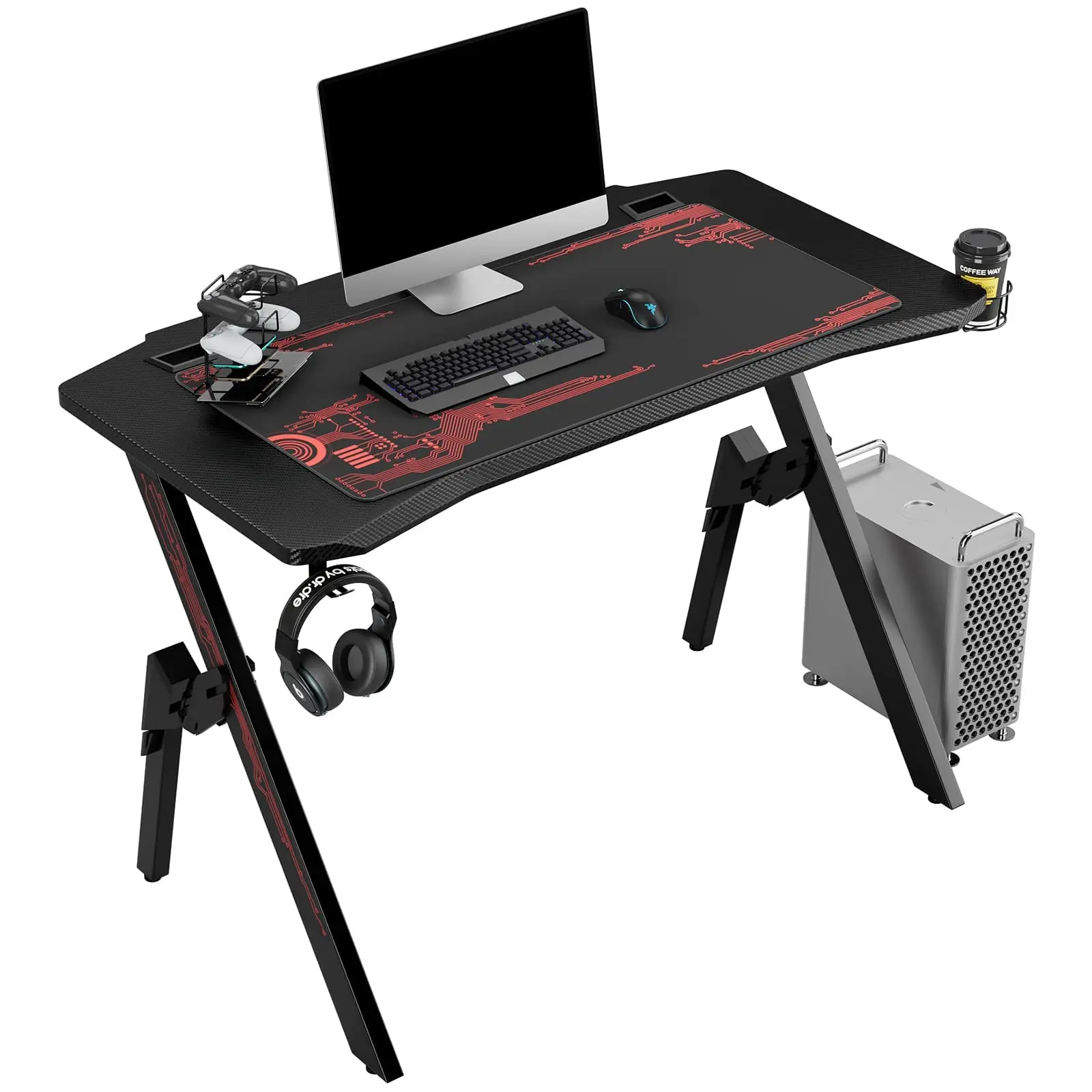 Большой игровой стол компьютерный игровой стол Рабочий стол со стальной рамой для управления кабелем игровой домашний офис