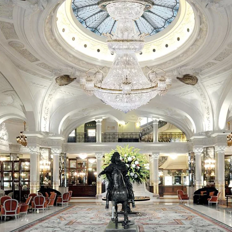 Customized hotel palace large ceiling pendant light modern project custom large luxurious chandelier