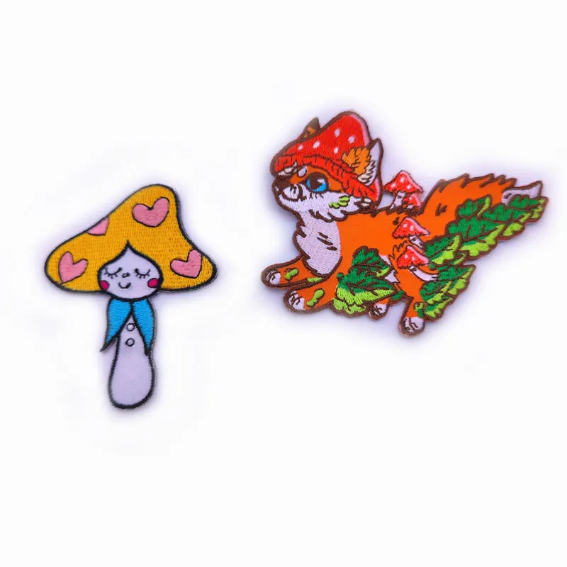 Heat Press Custom Cute Animal Badge Embroidery Patch Iron On Patch Applique For Clothing