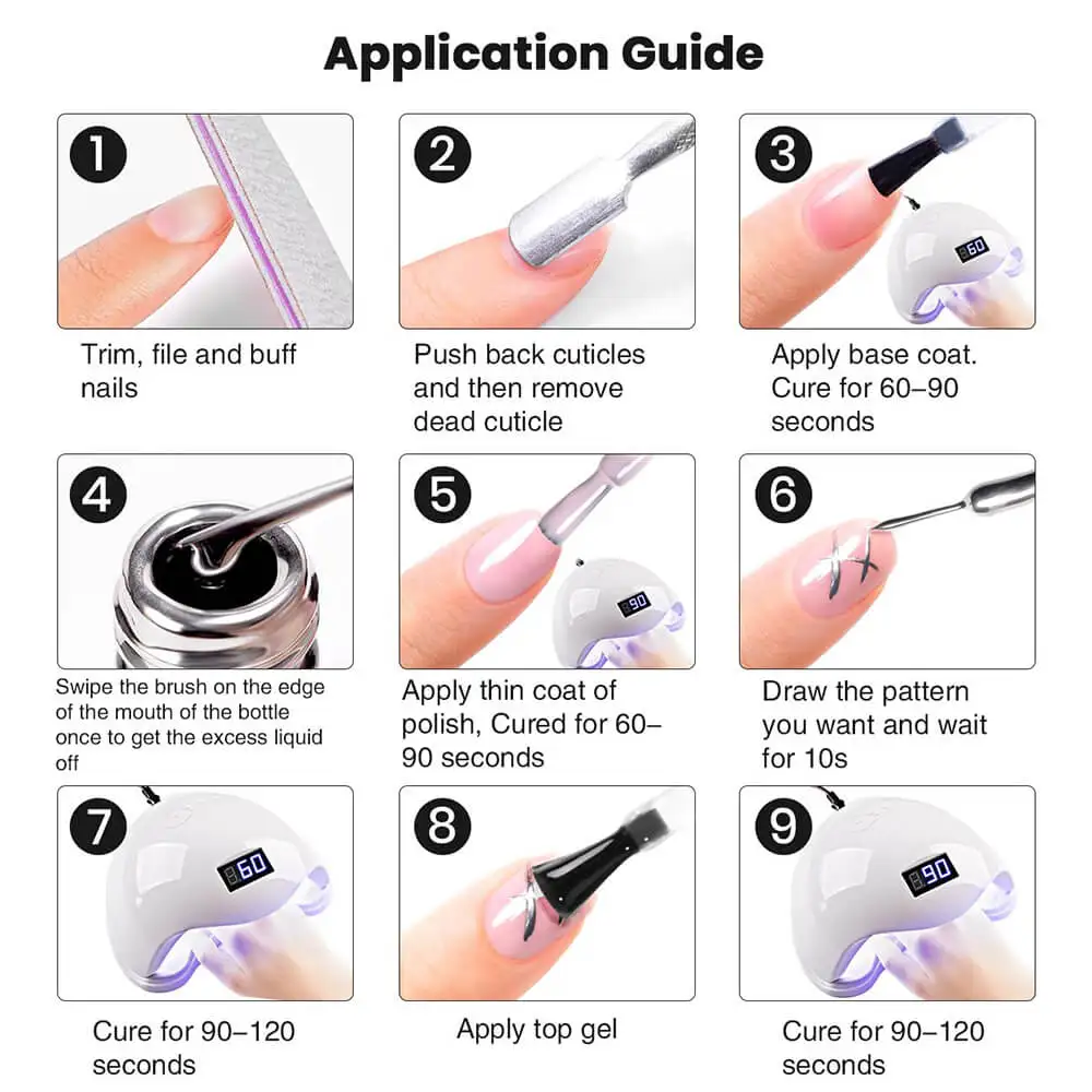 Private Label BOZLIN High Density 8ml 3D Metal Silver Mirror Chrome Metallic Drawing Paint Liner Nail Gel Polish