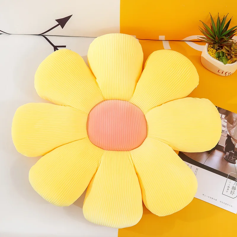 Plush Daisy Flower Floor Seating Cushion Throw Pillow Cute Room Decor for Girls Reading and Lounging