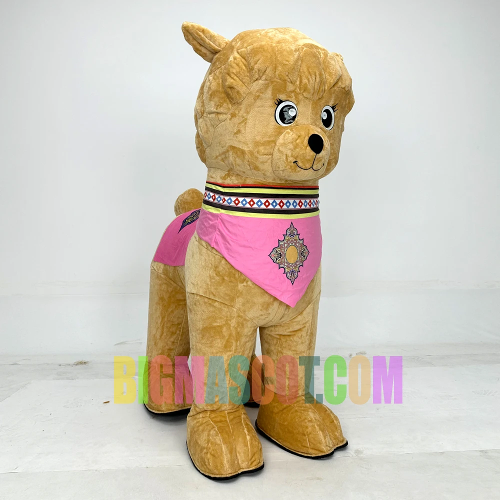 Commercial Custom Made Cartoon Character Costumes air blow up suit brown Inflatable Alpaca Mascot Costume for Party