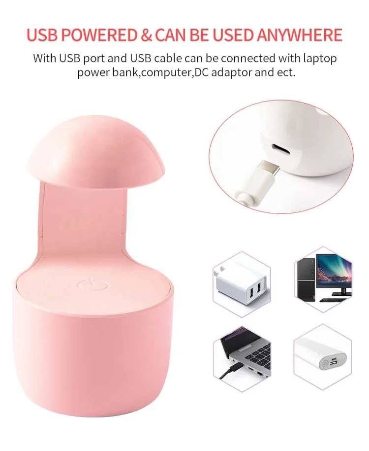 Quick-drying UV LED Lamp Nail Art Mini lampara nail led Portable USB Plug Gel Polish Dryer led Nail Lamp for Single Finger
