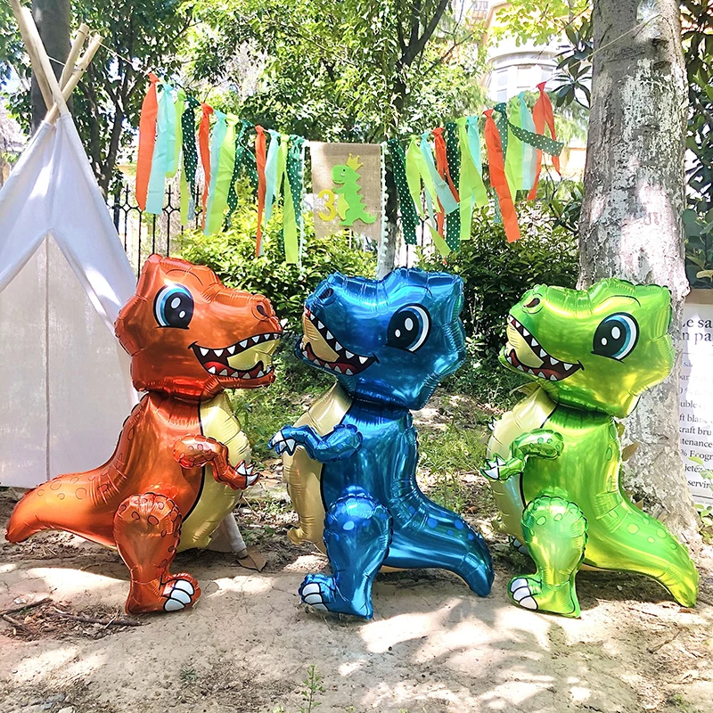 High Quality Self Standing 4D Dinosaur Balloon Animal Balloons Mylar Boy Toy Aluminum Foil Inflatable Balloon