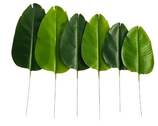 Wholesale Artificial Latex Real Touch Green Banana Palm Plants Plastic Grass and Flower Wreath for Home Indoor Decoration