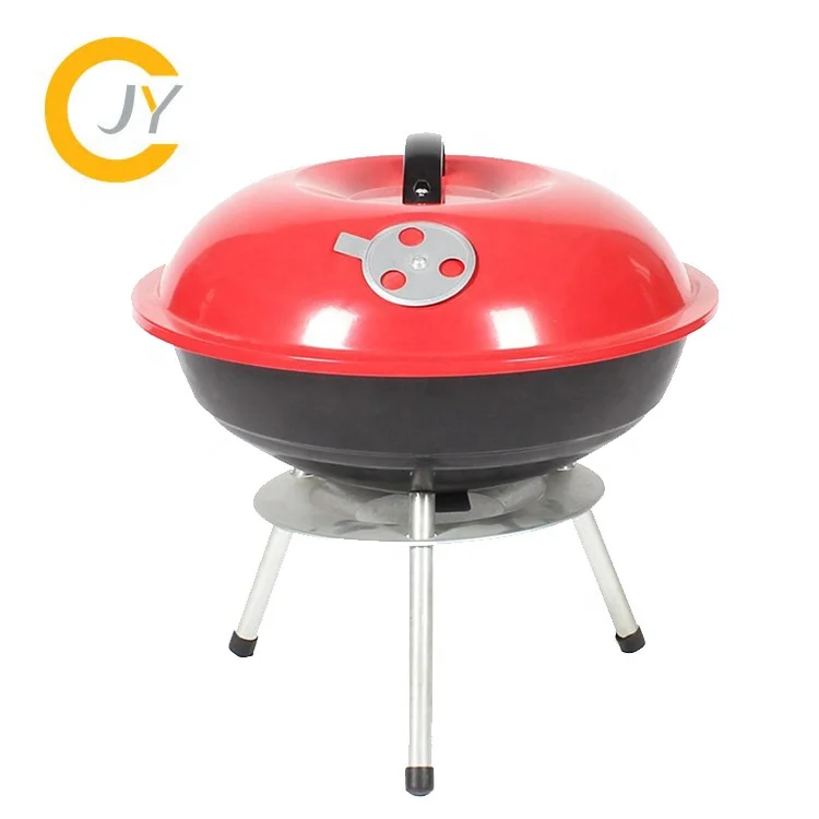Portable garden barbecue 14 inch family kettle grill outdoor round kettle steel charcoal barbecue grill