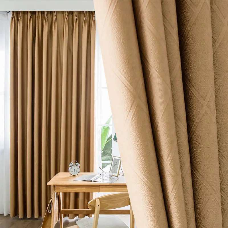 2022 Factory Wholesale High Quality Ready Made Custom Make Design Emboss Blackout Window Curtain for Living Room