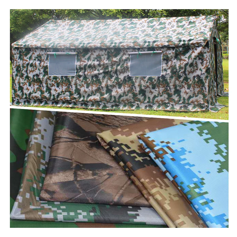 Oxford Fabric for Army Tent and Relief Tents Camo Polyester Fabric Outdoor Fabric 100% Polyester Woven 100 Meter Plaid YARN DYED