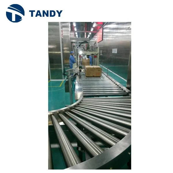 Stainless Steel Profile Food Packing Carton Transport Gravity Motorized Roller Conveyor System