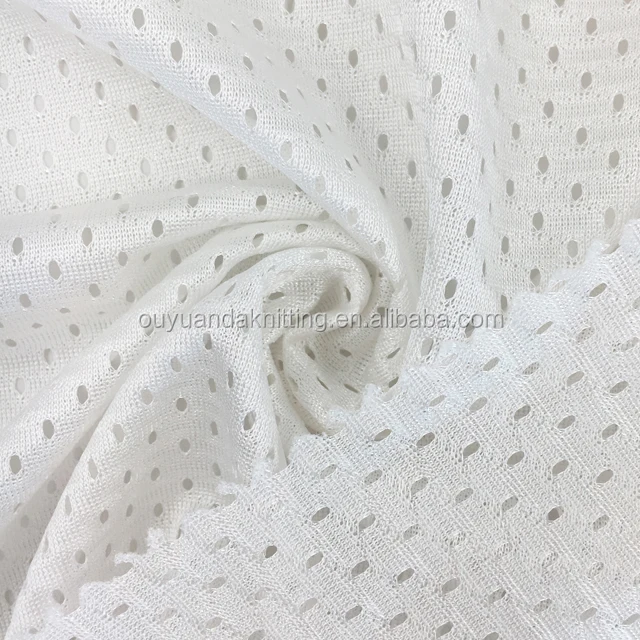 Warp Knitted 120gsm Polyester Tricot Pin Hole Mesh Fabric For Lined Mesh Shorts