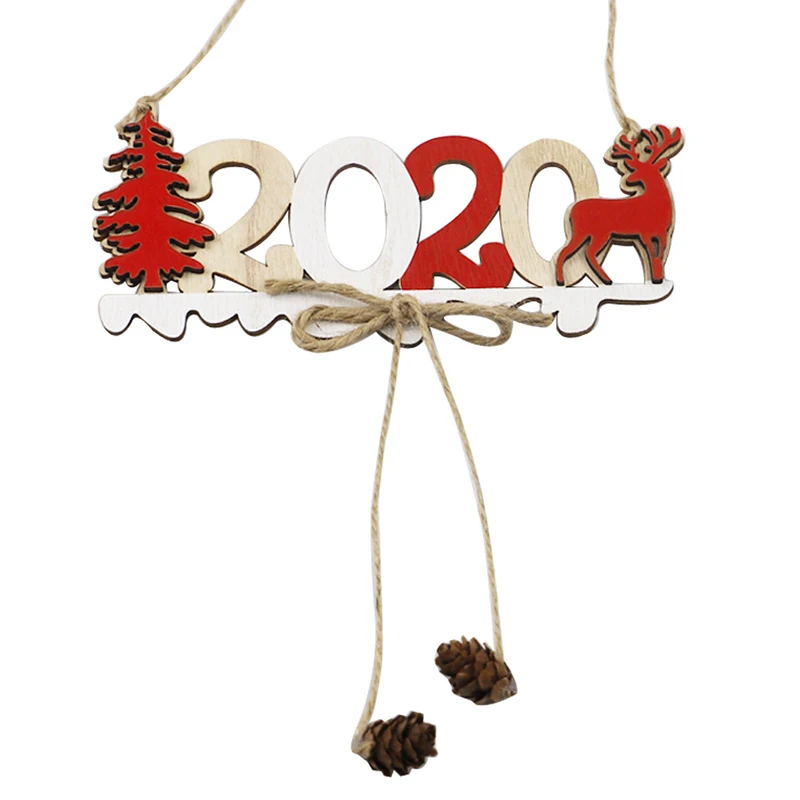 
New 2020 letter hemp rope wooden pendant Creative Christmas tree decorations 