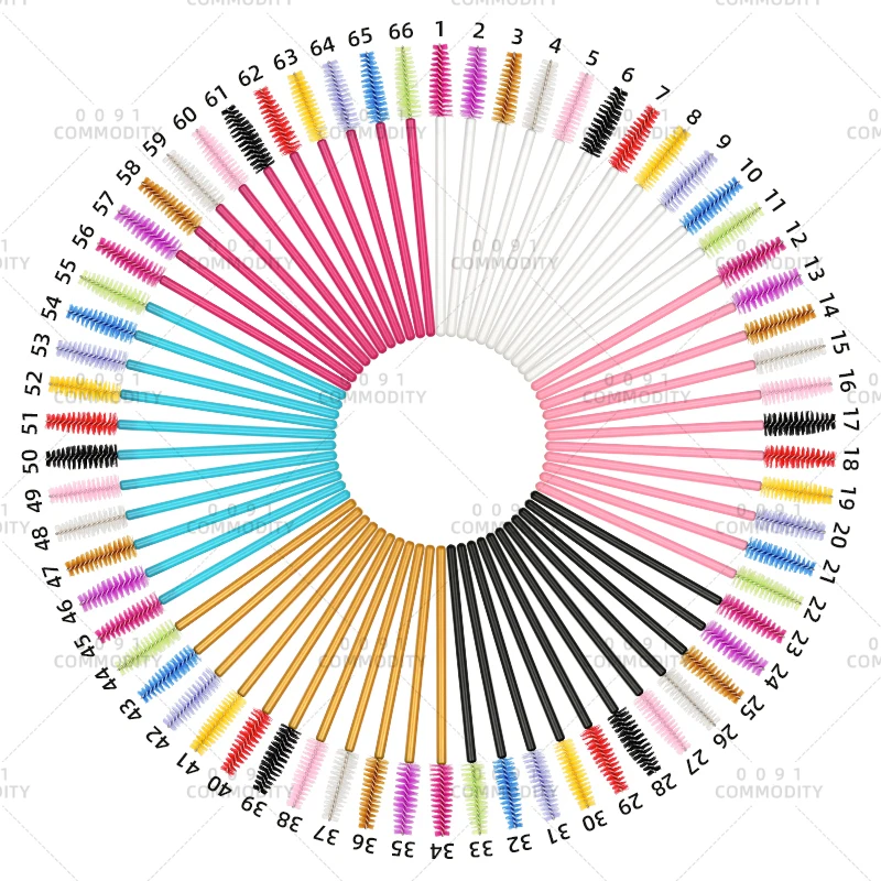 Professional 50 Pcs Solid Handle Tool Makeup Eyebrow Disposable Brush Mascara Wand Lash Spoolie Applicator Eye Eyelash Extension