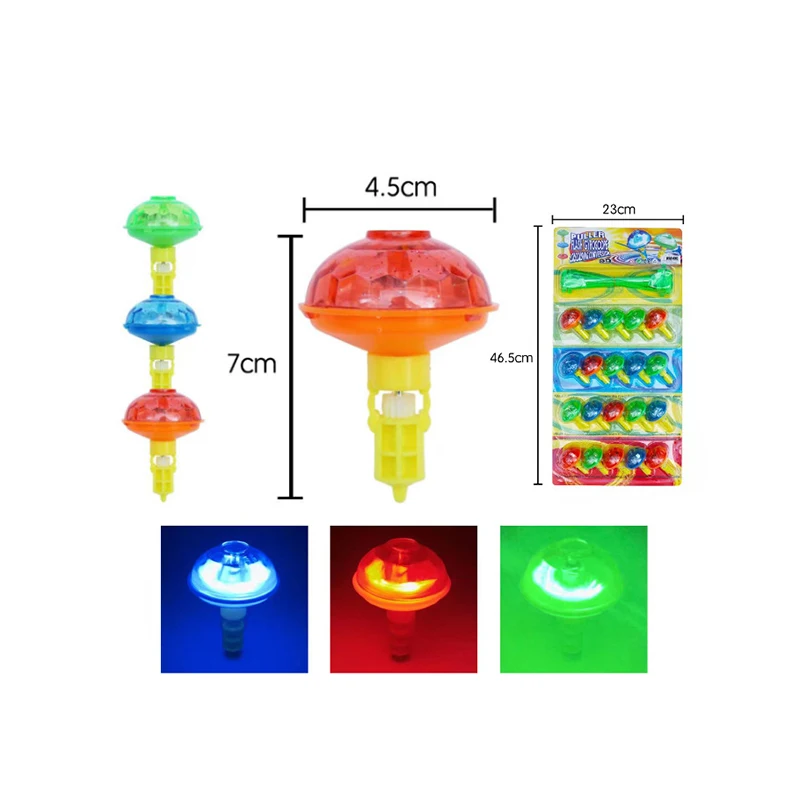 Blister Card Handing Board Flashing Toy Light Up Gyro Spinning Top Toy Gyroscope Gyro For Kids