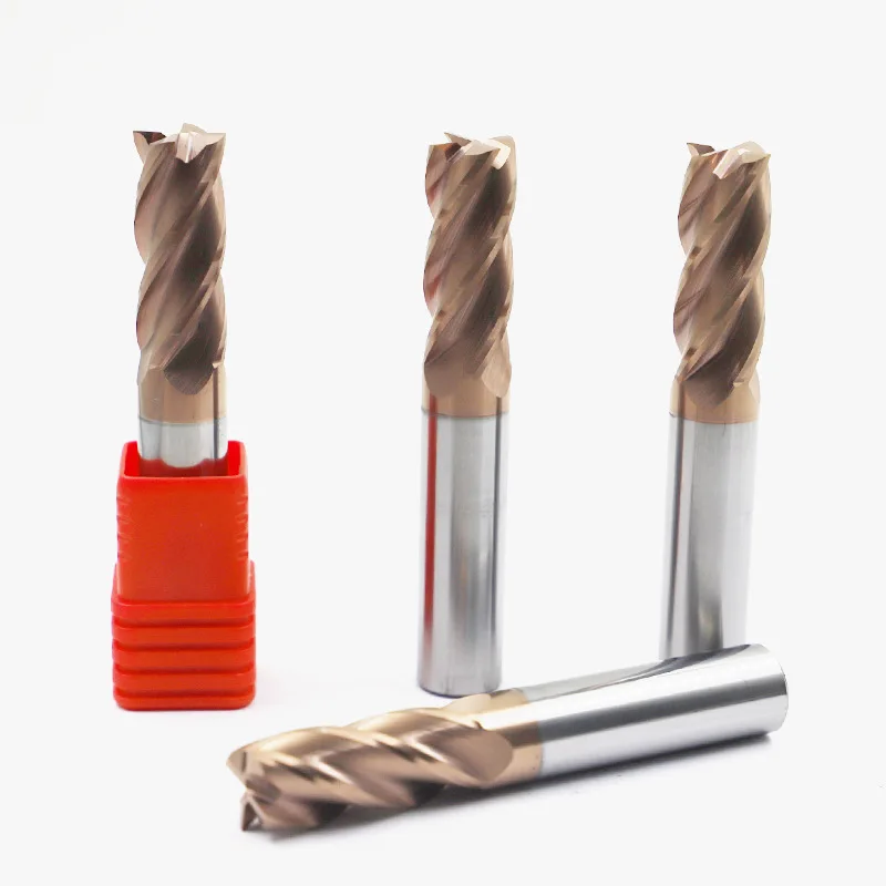 High Hardness 4MM Diameter Tungsten Carbide Coated End Mills Straight Shank Flat Milling Cutter CNC Tools For Machining