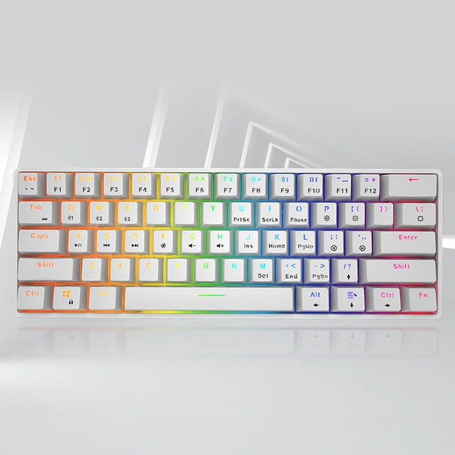 EAOR K28 Dual-mode 61-key BT Mechanical Gaming Keyboard Blue Switch RGB Gaming Keyboard for Desktop PC Laptop