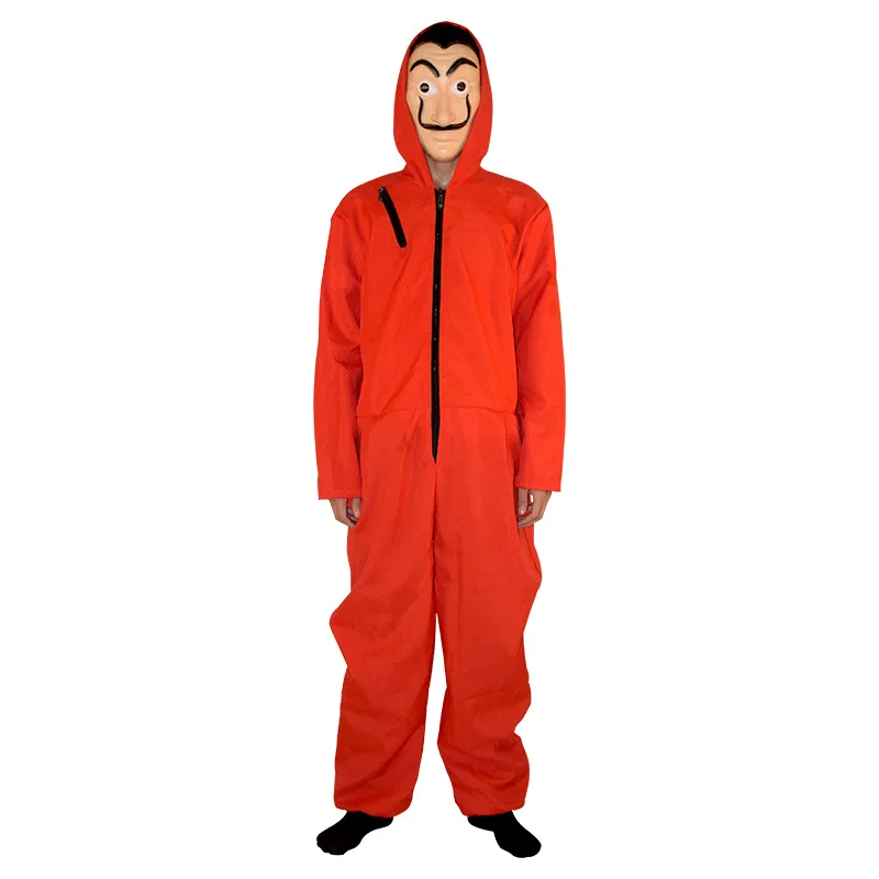 2022 New  Halloween Costume La Casa De Papel Cosplay costume Realistic Salvador Dali Red Party Jumpsuit