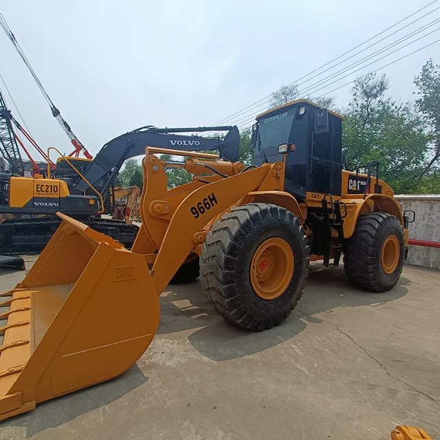 Быстрая доставка подержанных инженерных автомобилей CAT 966H подержанные шины погрузчики мощный двигатель и высокая грузоподъемность