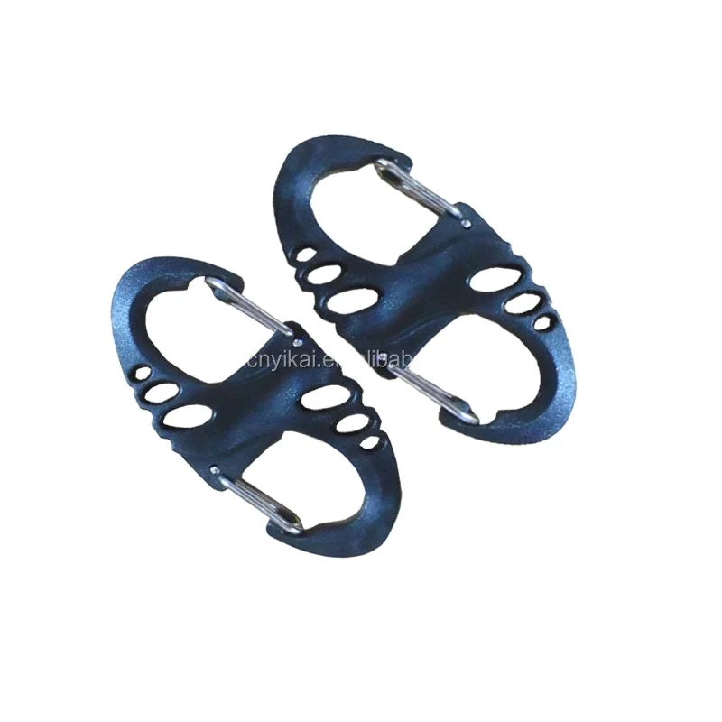 Plastic Carabiner 8 Shape Key Chain Hook Clip Tactical Polymer Plastic Carabiners