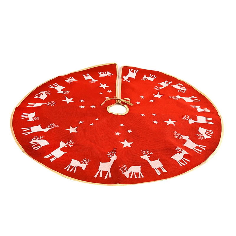 Christmas festival decoration wholesale hot sale new year red gray christmas tree skirts for home party