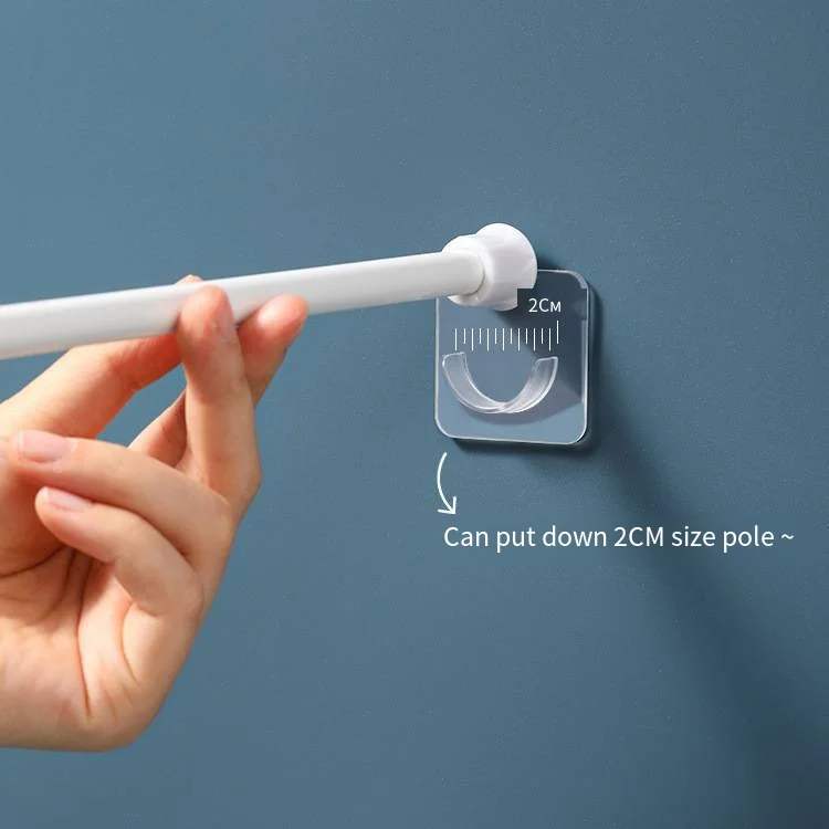 Traceless telescopic rod fixing bracket Pasted bracket punch-free clothes hanging device curtain hanging novelty hooks