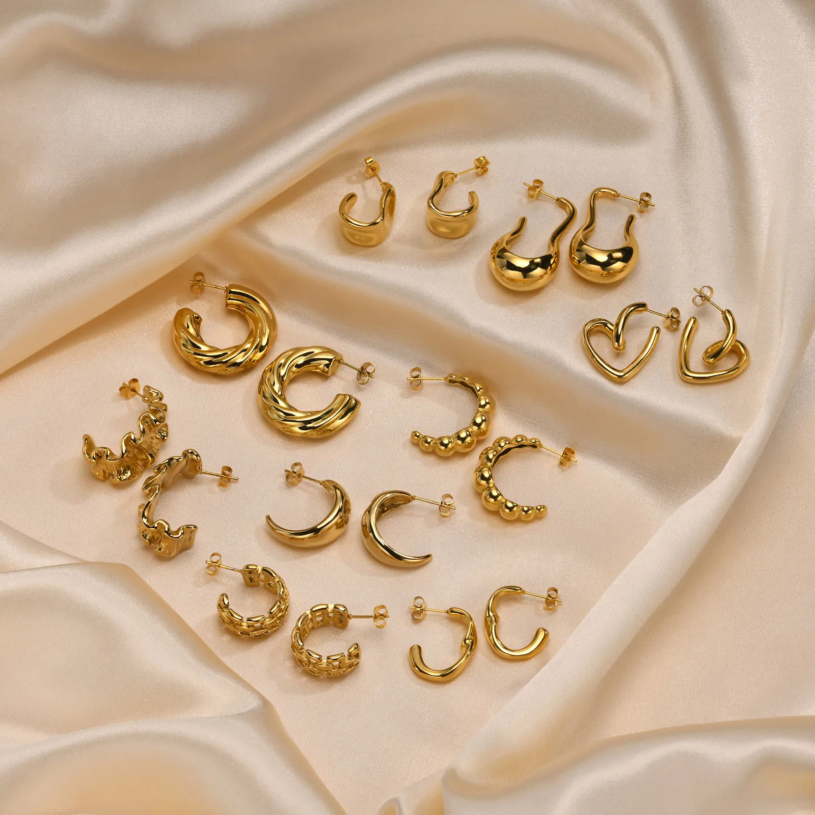 18K Gold Plated Twisted Chain Earring Fashion Geometric Gold Vintage Earrings 2024 Designer Earrings Stainless Steel