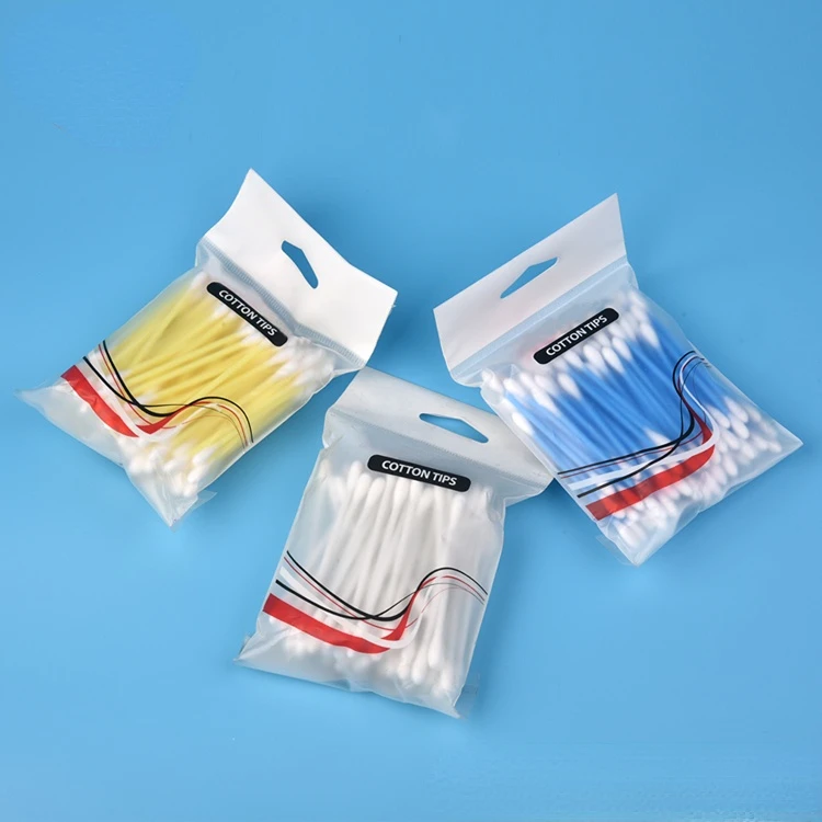 Makeup tools cleaning baby care first aid ,white sterile 100% natural cotton swabs plastic stick blue swab sticks cotton bud