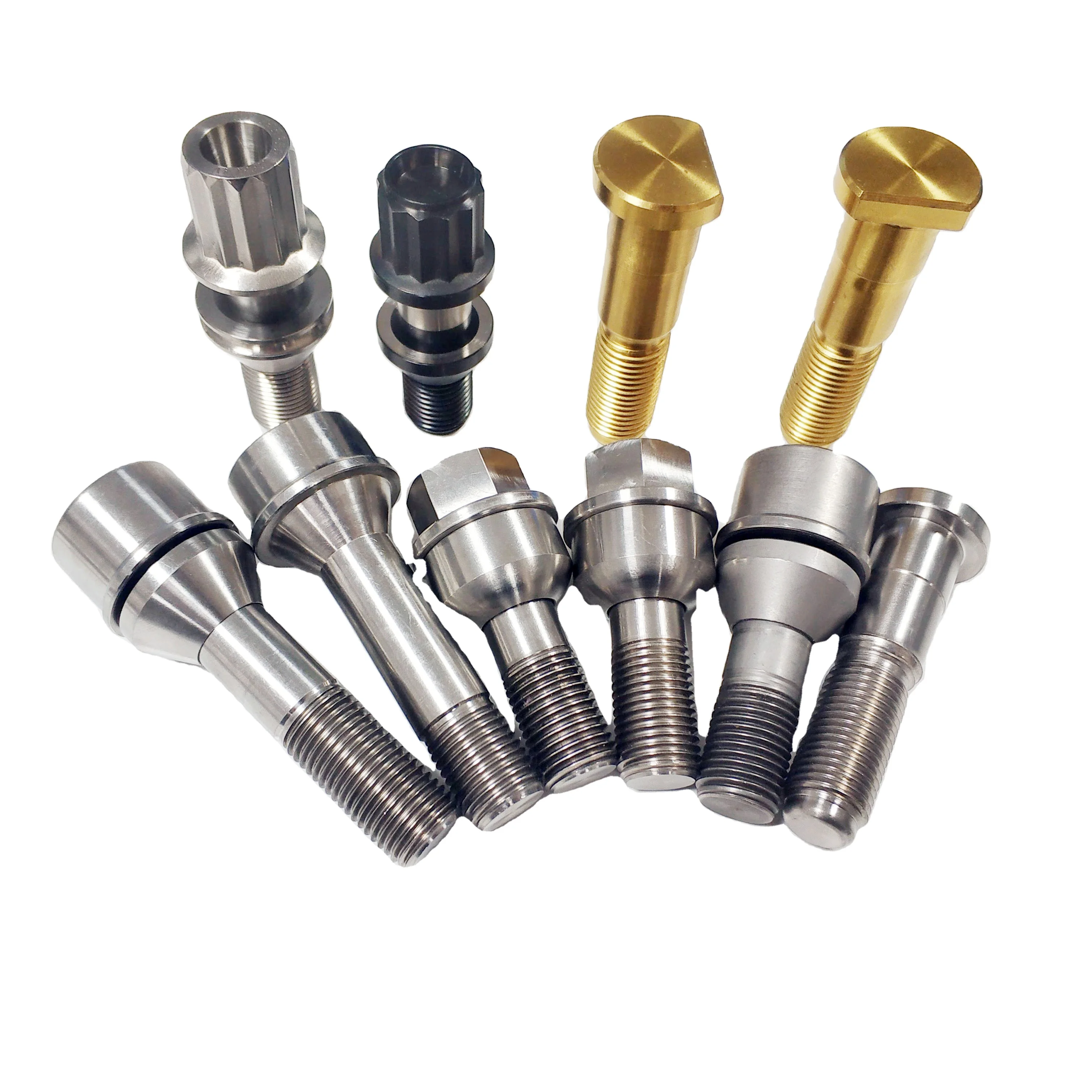 High Performance 17mm Hex Socket Cone Seat Gr.5 titanium wheel bolt locking for Ferrari M14x1.5x52mm