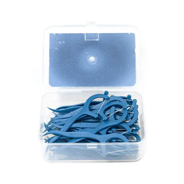 Mint Flavor Waxed Nylon Thread Shred Dental Flosser Dental Floss Pick
