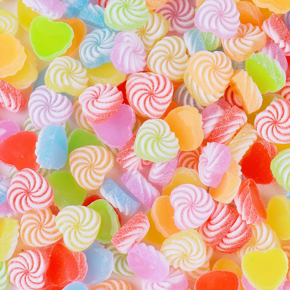 Multiple Shaped Simulation Cute Heart Candy Soft Sweets Resin Cabochon Mini Food Embellishments For Scrapbooking Diy Accessories