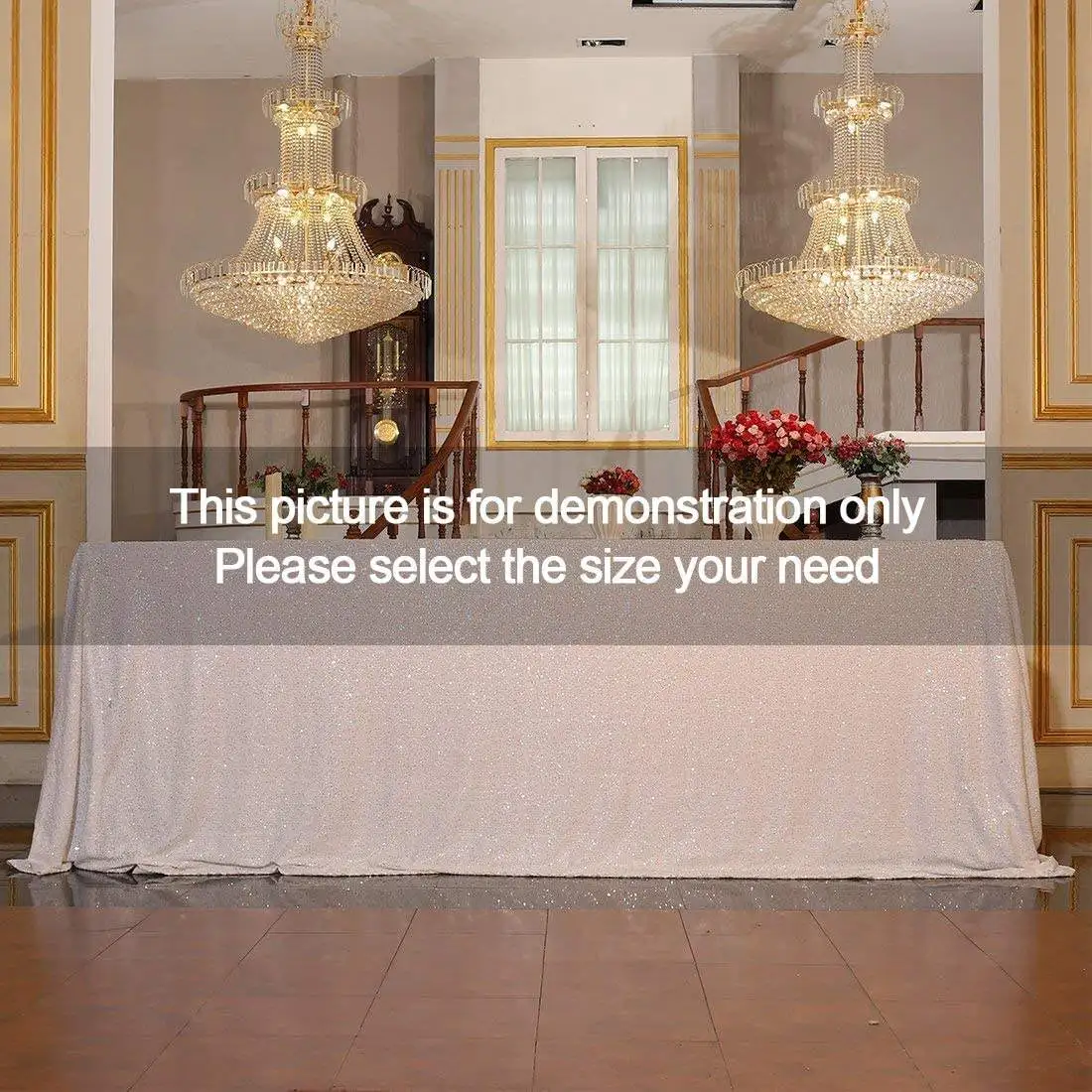 Wholesale Wedding Party Embroidery Square Glitter Payette Tablecloth 90 x 156 Inch Rectangle White Sequin Round Table Cloth