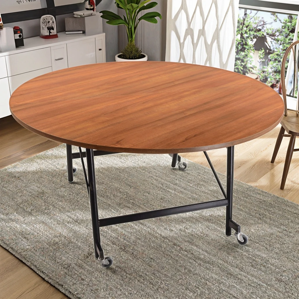 Modern Style Foldable Wood Dining Table for Dining Room Kitchen Home Bar Hotel School Workshop Outdoor Restaurant Wood Material